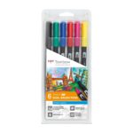 TOMBOW ABT DUAL BRUSH PEN 6PCS SET PRIMARY COLOURS