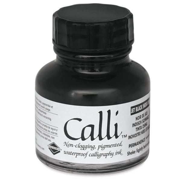 604301010.jpg CALLI CALLIGRAPHY INK 29.5ML JET BLACK INDIA - Image 1