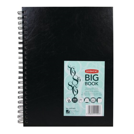 DRW2301607.jpg DERWENT BIG BOOK WIREBOUND 110G A4 PORTRAIT 86SH - Image 1