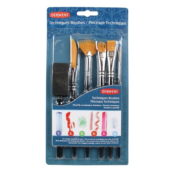 DRW2302003.jpg DERWENT TECHNIQUE BRUSH 6PCS SET - Image 1