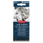 DERWENT LINE MAKER BLACK 6PCS SET