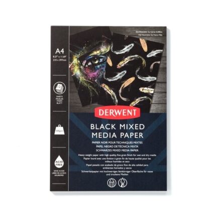 DERWENT BLACK MIXED MEDIA PAD 300G A4 12SH