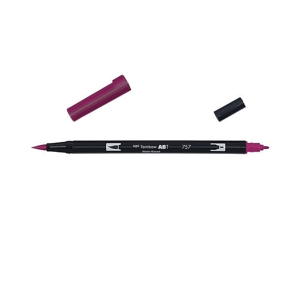 TABT-757.jpg TOMBOW ABT DUAL BRUSH PEN 757 PORT RED - Image 1