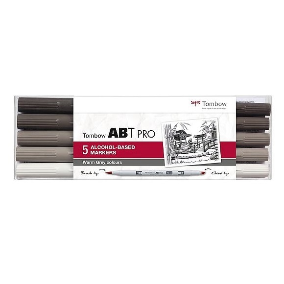 TABTP-5P-3.jpg TOMBOW ABT PRO DUAL BRUSH MARKER 5PCS WARM GREY SET - Image 1