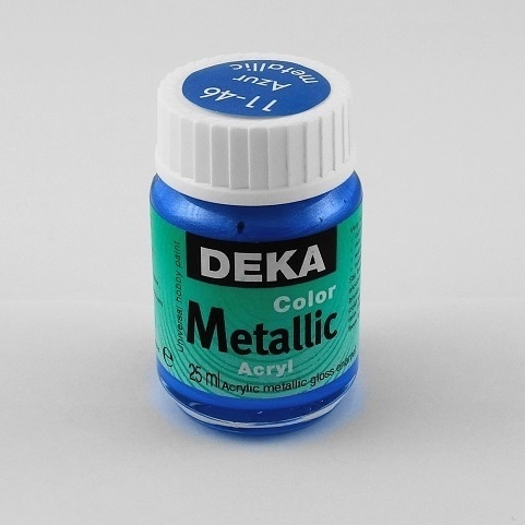 DK11-46.jpg DEKA COLOR METALLIC ACRYL PAINT 25ML AZURE - Image 1