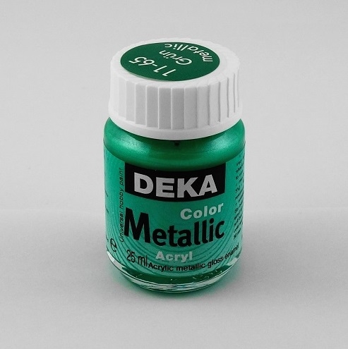 DK11-65.jpg DEKA COLOR METALLIC ACRYL PAINT 25ML GREEN - Image 1