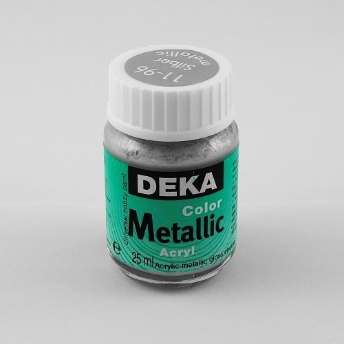 DK11-96.jpg DEKA COLOR METALLIC ACRYL PAINT 25ML SILVER - Image 1