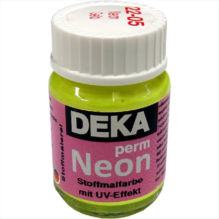 DK22-05.jpg DEKA PERM NEON FABRIC PAINT 25ML YELLOW - Image 1