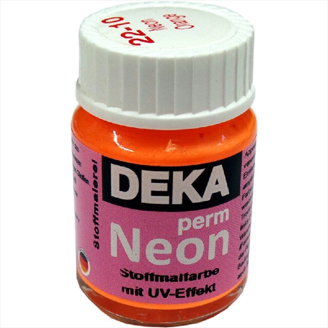 DK22-10.jpg DEKA PERM NEON FABRIC PAINT 25ML ORANGE - Image 1