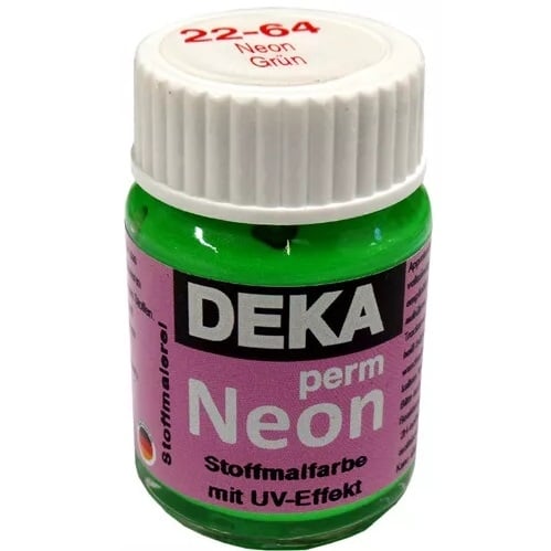 DK22-64.jpg DEKA PERM NEON FABRIC PAINT 25ML GREEN - Image 1