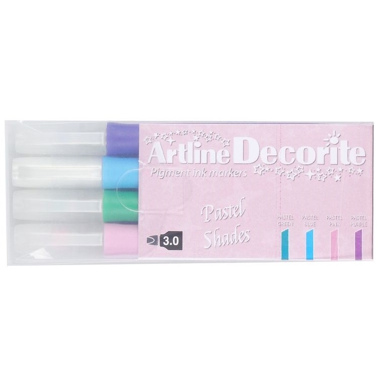 EDF-3W4-PASTEL.jpg ARTLINE DECORITE MARKER 3.0MM PASTEL SET OF 4 - Image 1