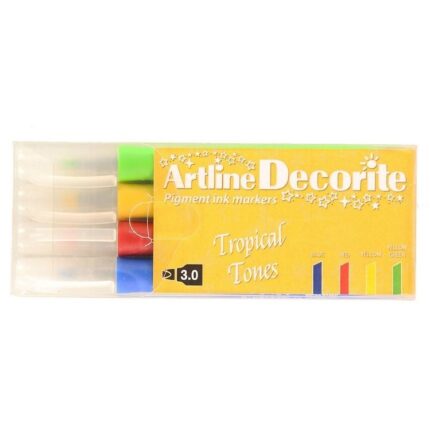 ARTLINE DECORITE MARKER 3.0MM TROPICAL SET OF 4