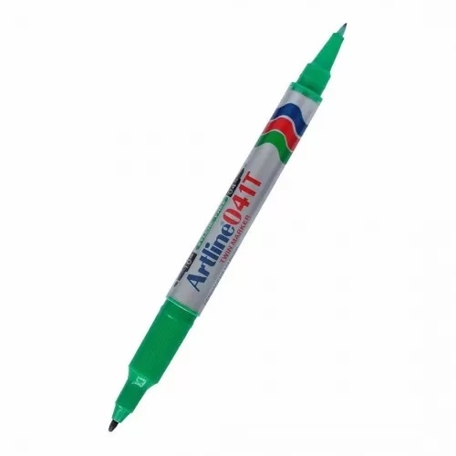 EK-041TGR.jpg ARTLINE 041T PERMANENT TWIN MARKER GREEN - Image 1