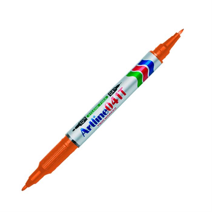 EK-041TOR.jpg ARTLINE 041T PERMANENT TWIN MARKER ORANGE - Image 1