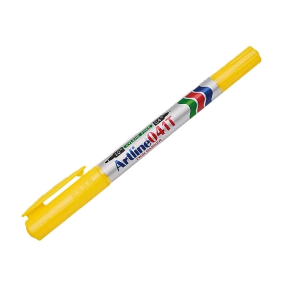 EK-041TY.jpg ARTLINE 041T PERMANENT TWIN MARKER YELLOW - Image 1