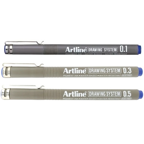 EK-230.3W1BL.jpg ARTLINE DRAWING SYSTEM SET 0.1,3,5 BLUE - Image 1