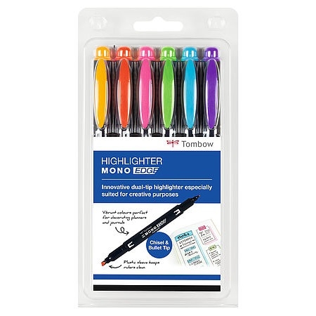 TWA-TC-6P.jpg TOMBOW MONO EDGE DUAL-TIP 6PCS HIGHLIGHTERS - Image 1