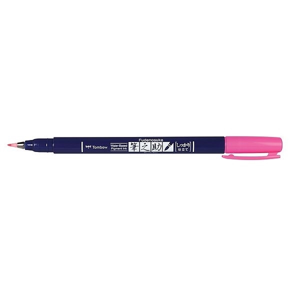 TWS-BH90.jpg TOMBOW FUDENOSUKE BRUSH PEN HARD TIP NEON PINK - Image 1