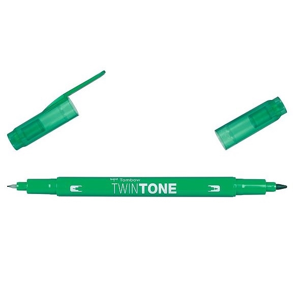 TWS-PK07.jpg TOMBOW TWINTONE MARKER 0.3/0.8MM GREEN - Image 1