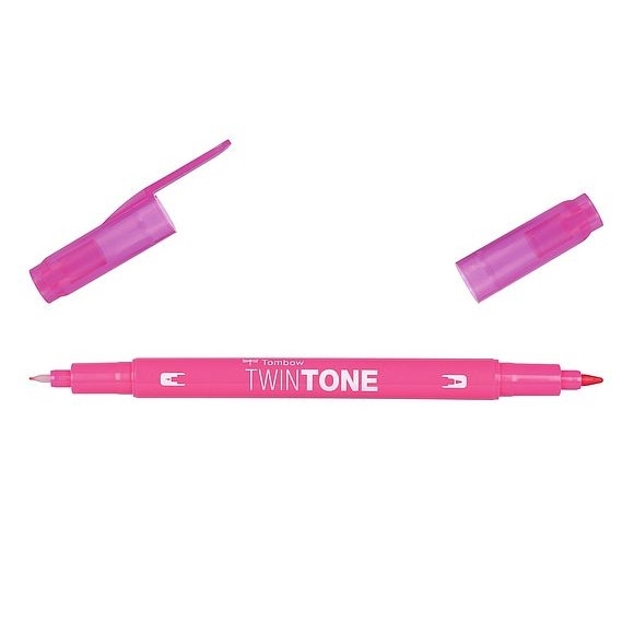 TWS-PK22.jpg TOMBOW TWINTONE MARKER 0.3/0.8MM PINK - Image 1
