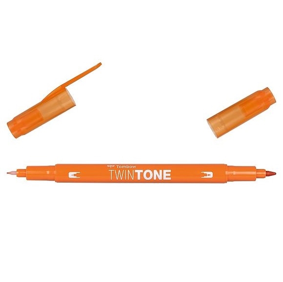 TWS-PK28.jpg TOMBOW TWINTONE MARKER 0.3/0.8MM ORANGE - Image 1