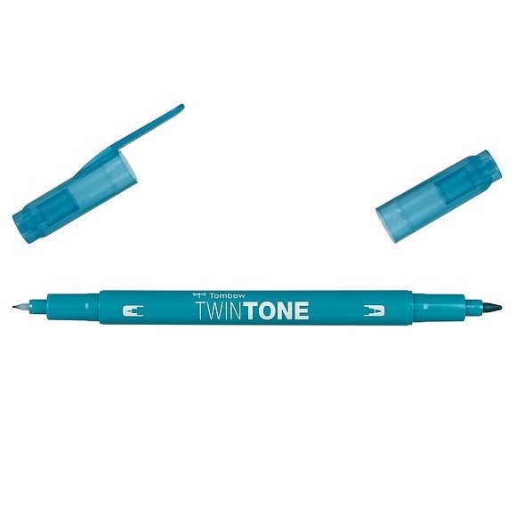 TWS-PK84.jpg TOMBOW TWINTONE MARKER 0.3/0.8MM TURQUOISE BLUE - Image 1