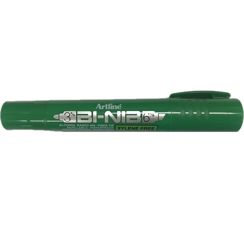 EK-36TGR.jpg ARTLINE BI-NIB 3+6MM PERMANENT MARKER GREEN - Image 1