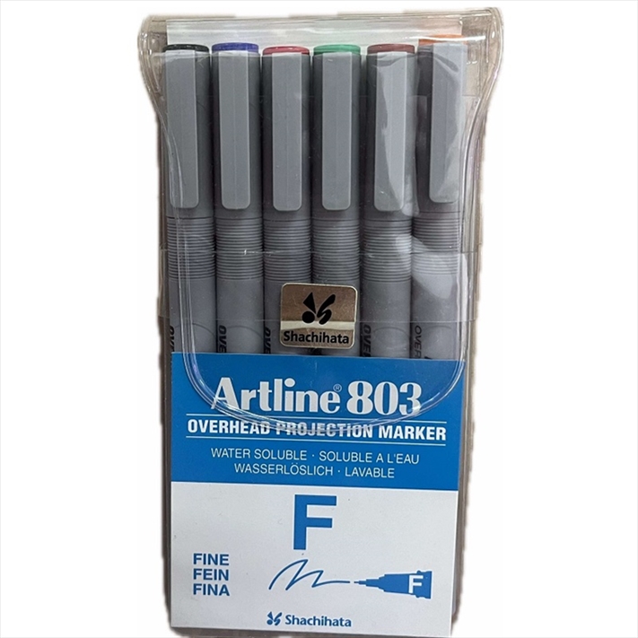 EK-803.6W.jpg ARTLINE 803 F OVERHEAD PROJECTION MARKER SET OF 6 - Image 1