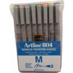 ARTLINE 804 M OVERHEAD PROJECTION MARKER SET OF 8