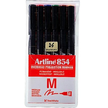 ARTLINE 854 M OVERHEAD PROJECTION MARKER SET OF 6