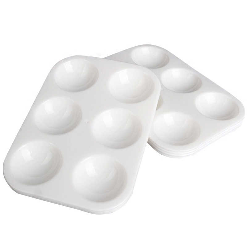 WPYM-D6.jpg PLASTIC PALETTE 6 WELL RECTANGULAR 14X8.5CM - Image 1