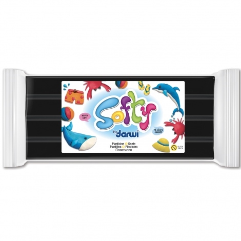 CP0870500100DA.jpg DARWI SOFTY MODELLING CLAY PLASTICINE 500G BLACK - Image 1