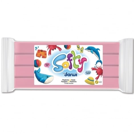 CP0870500475DA.jpg DARWI SOFTY MODELLING CLAY PLASTICINE 500G PINK - Image 1