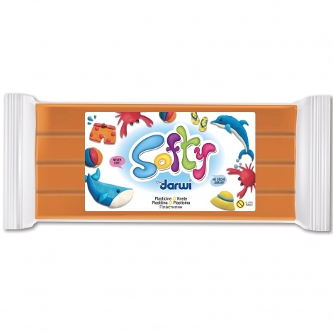 CP0870500752DA.jpg DARWI SOFTY MODELLING CLAY PLASTICINE 500G ORANGE - Image 1