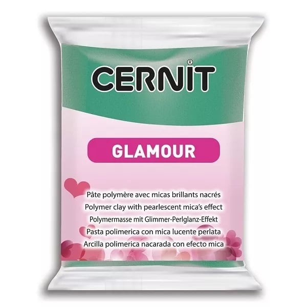 CP0910062600CE.jpg CERNIT POLYMER CLAY GLAMOUR 56G GREEN - Image 1