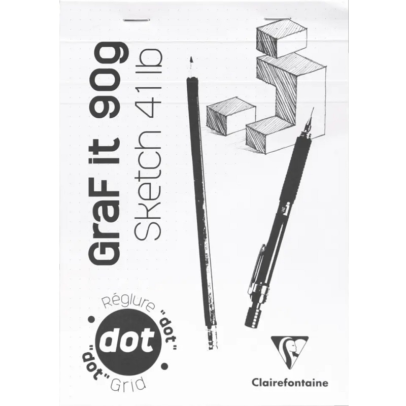 CP96691C.jpg CLAIREFONTAINE GRAF IT DOT SKETCH PAD 90G A4 80SH - Image 1