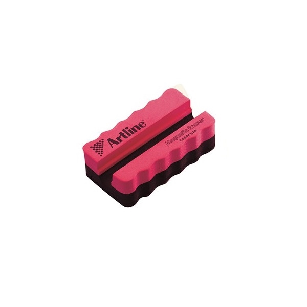 ERT-MMG-R.jpg ARTLINE MAGNETIC WHITEBOARD ERASER CADDY RED - Image 1