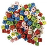RAYHER WOODEN LETTER CUBES 10X10MM 50G MIXED