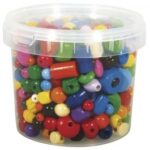 RAYHER WOODEN BEADS D.4-16MM 400G MIXED