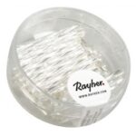 RAYHER GLASS BEAD STICKS TWISTED 20MM 13G SILVER