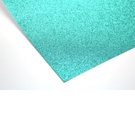 R79668404.jpg RAYHER SCRAPBOOK GLITTER TURQUOISE CARD 200G 30.5X30.5CM - Image 1