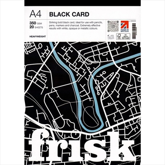 ARCO23350004.jpg FRISK BLACK CARD PAD A4 350G 10SH - Image 1