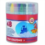 KOHINOOR WAX CRAYONS 48 COLOURS TUB