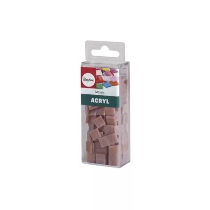 RAYHER ACRYL MOSAIC 1X1CM 205PC/50G MARBLED PINK CHI