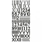RAYHER ADHESIVE CLOCK NUMBERS 10X23CM BLACK