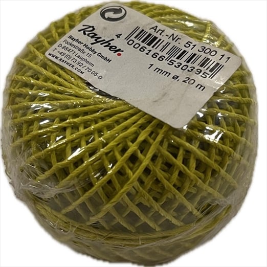 R5130011.jpg RAYHER DECO COTTON CORD 1MM/20M LIGHT GREEN - Image 1