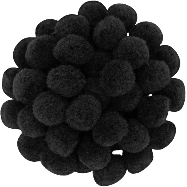 R7651301.jpg RAYHER POMPONS 20MM 50PCS BLACK - Image 1