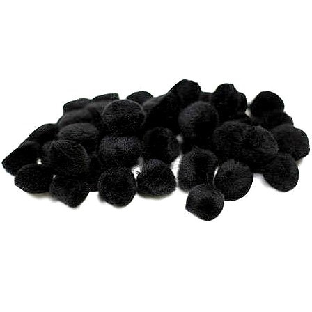 R7651401.jpg RAYHER POMPONS 25MM 35PCS BLACK - Image 1