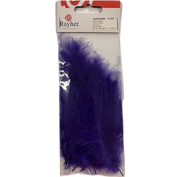 R8516875.jpg RAYHER FLUFFY FEATHER 10-15CM 15PCS PLUM - Image 1