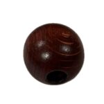 RAYHER WOODEN BEAD POLISHED [1PC] D.30MM [HOLE 10MM] DARK BROWN